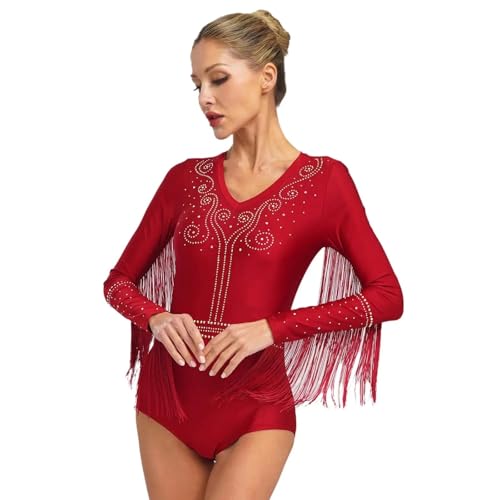 Robe danse latine haute performance en strass et col V pour compétition - 2
