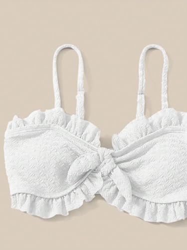 Image of SHENHE Girl's 3 Piece Cute High Waisted Ruffle Trim Swimsuit Bikini Sets with Beach Skirt