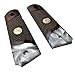 Compatible Replacement for 1911 Grips Full Size Double Diamond Checkered Rosewood Faux Pearl Premium Grips w/Eagle Medallion Bonus 4 Gold Screws