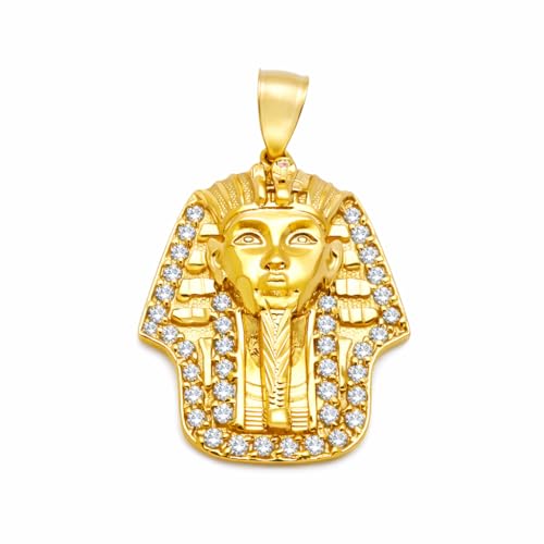 AMZ Jewelry 10k Yellow Gold Egyptian Pharaoh Pendant Gold Pharaoh