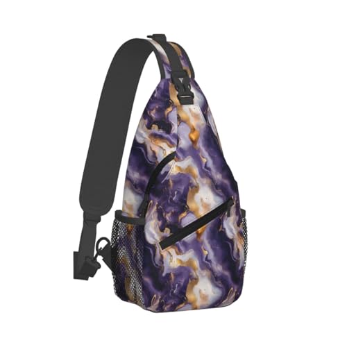 Sac à bandoulière violet et doré au design mixte stylé