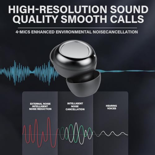 Image of Wireless Earbuds, Hybrid ANC 40dB Noise Cancelling Headphones, 50H Playtime, Bluetooth 5.4, 10mm Drivers with 5 EQ, ENC Dual Mic, IPX7 Waterproof, Digital Battery Display iOS /Android Sport /Sleep
