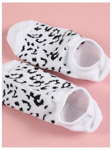 Image of WDIRARA Women's 6 Pairs Leopard Print Low Cut Socks No Show Socks