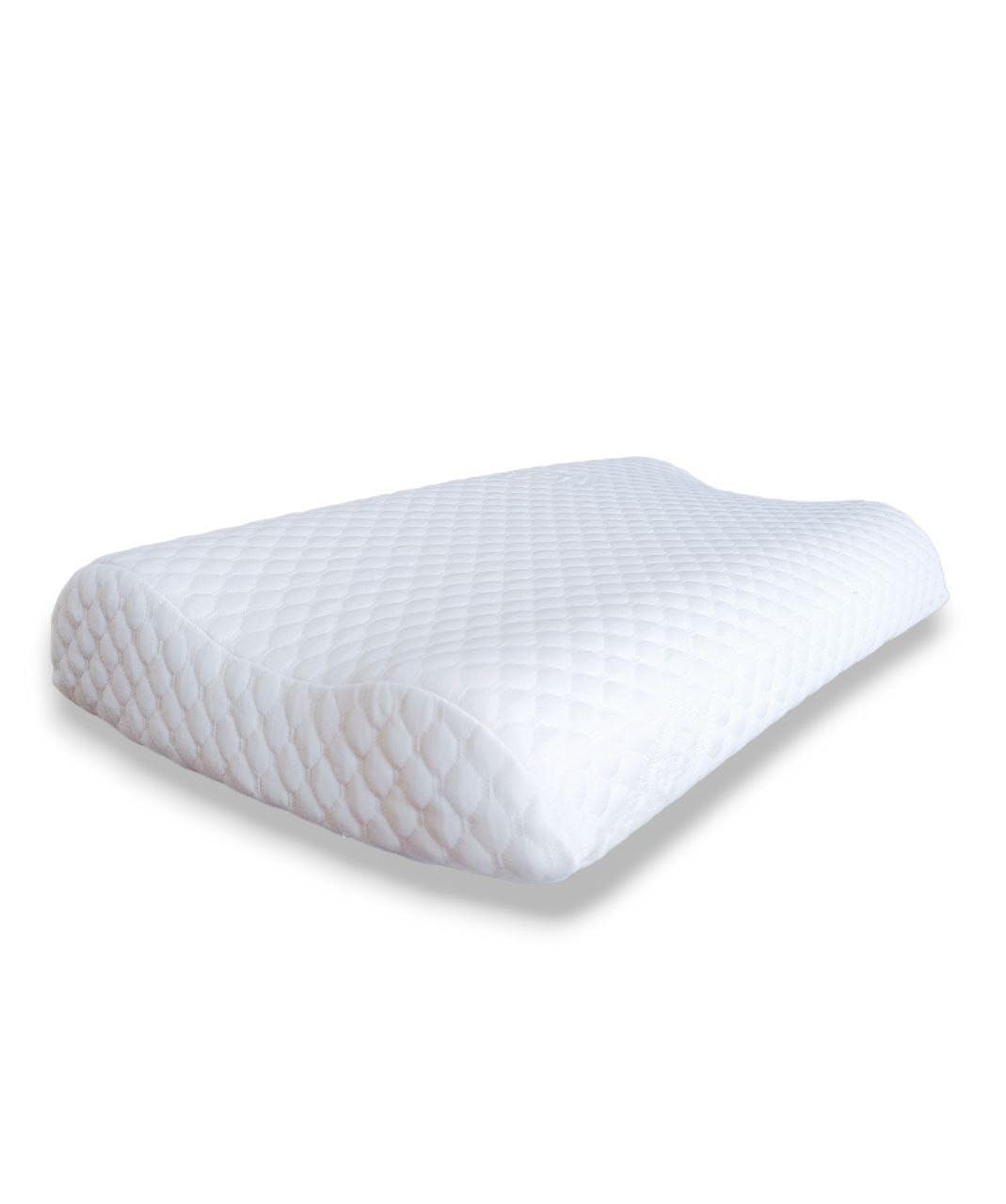 Flaffi Cuscino Cervicale Per Dormire - Guanciale Memory Foam Doppia Onda e Federa Antiacaro, Made In Italy, 70x40x12/10