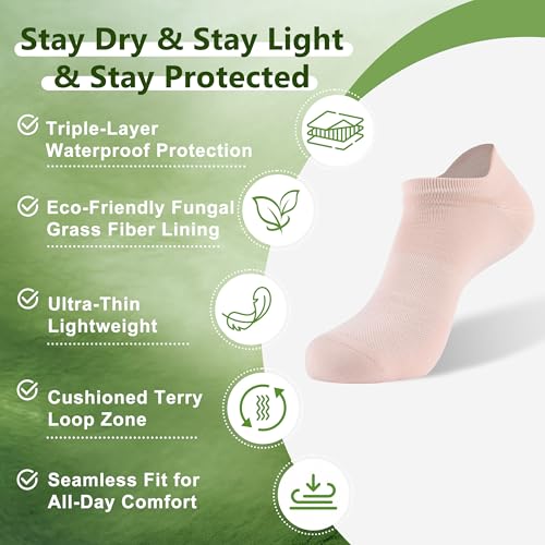 Image of RANDY SUN Waterproof Socks - Ultra Thin Seamless Cushion Socks with Eco-Friendly Juncao Inner, Breathable & Sweat-Friendly