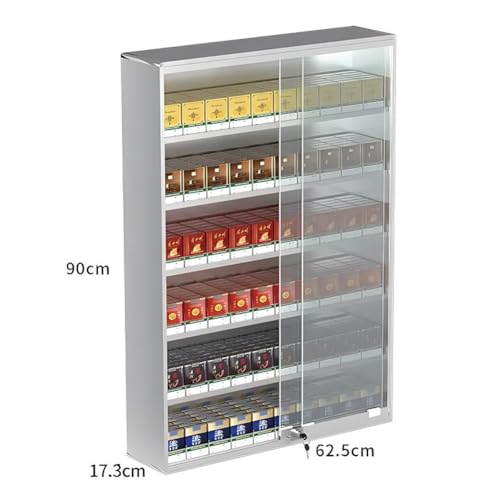 Présentoir à cigarettes de supérette mural argenté 68,5 cm - 2