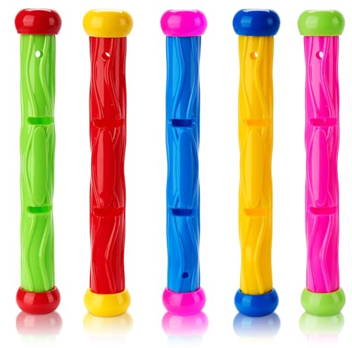 Xndryan Swimming Pool Toys Sinkies for Kids 5 PCS Dive Sticks Underwater Training Diving Toys Swim Toys