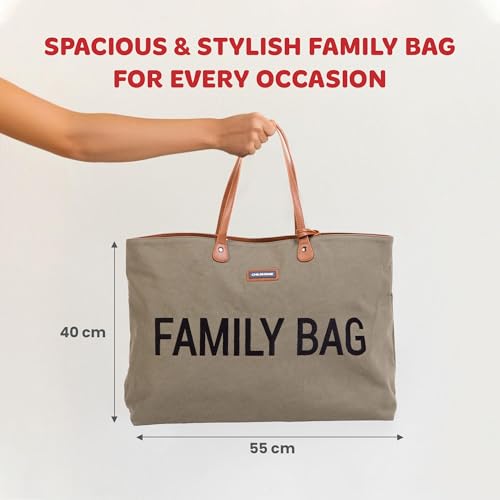 Childhome, Family Bag, Borsa Per Il Cambio, Borsa Fasciatoio Borsa Da Viaggio E Weekend, Grande Capacità, Custodia Staccabile Inclusa, Kaki - 3