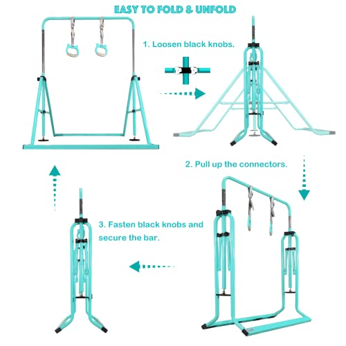 Pregymnastic Updated Folding Gymnastics Kip Bar With Sturdier Base, Easy To Assemble And Dis-Assemble #TOP3