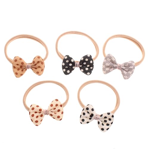 5 Pack Baby Bows Headbands Baby Girls Nylon Headbands Hairbands Hair Bows Hair Accessories for Newborn Infant Toddlers Kids4