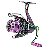 OLYSPM Carretes de Pesca,Carrete Spinning,5.2:1 Alta Velocidad Todo Metal Carrete Pesca con Mango Metálico Intercambiable CNC,para Agua Salada o Dulce,1000-7000 MAX Arrastre 15KG/33LB