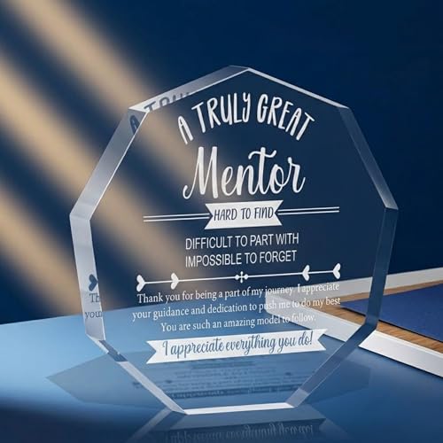Image of DIGI ARTS Acrylic Sign to Honor Mentors, Stylish Plaque for Home or Office, Meaningful Gift for a Mentor, Made from Sturdy Acrylic Material