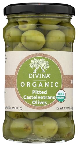 Divina Organic Castelvetrano Pitted Olives, 10.6 Oz