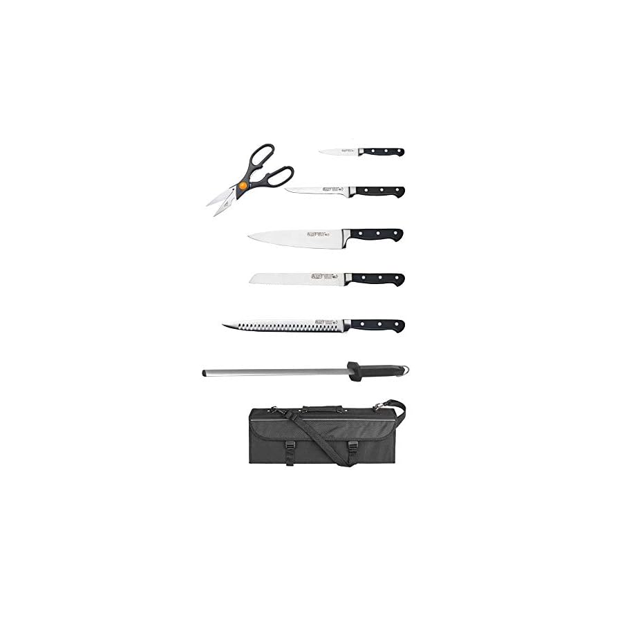 Winco-ACERO-Knife-Set-2165800419-BlackSilver Winco ACERO Knife Set, 21.658.004.19, Black/Silver