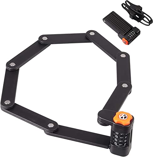 EYPINS Antivol Pliable Vélo Trottinette Electrique Patinette, Cadenas Vélo Antivol Résistant aux Cisailles, Cadenas Code 4 Chiffres Pliage en 8 Sections, 8 Maillons en Acier Extrêmement Trempé Cover