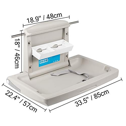 VEVOR 85 x 57 x 47 cm Wickeltisch klappbar Wickelstation für Babys HDPE für Geschäftliche und Private Anlässe
