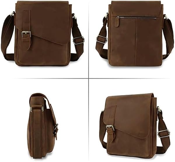 Jack&Chris Leather Messenger Bag for Men, Man Purse Crossbody Bags for Work Business - Image 7