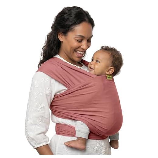 Boba Wrap - Fascia Elastica Porta Bebè Neonato, Portabimbo Facile dalla nascita a 15kg (Dusty Pink)
