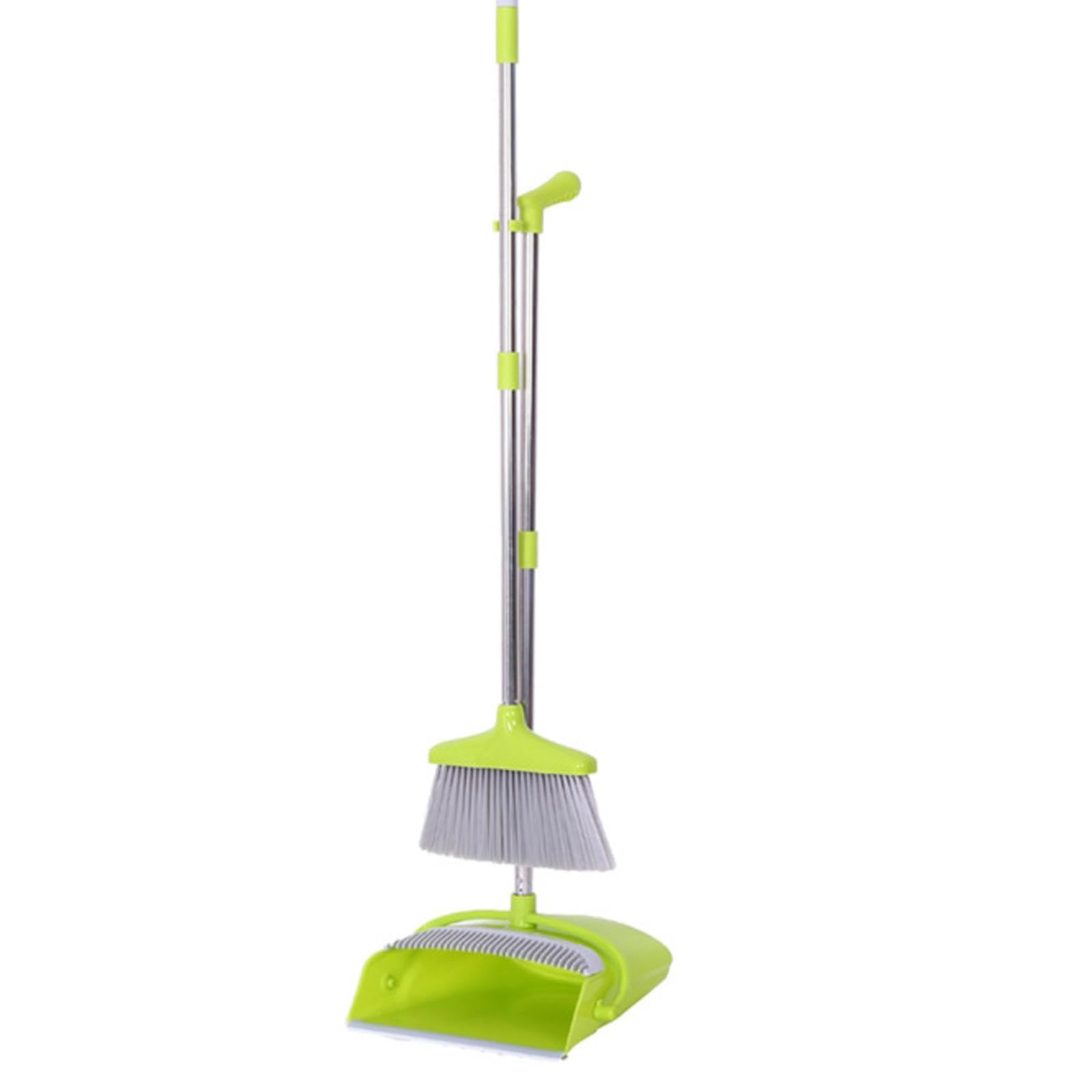 NIBHZ Juego de Escoba y Recogedor, Recogedor a Prueba de Viento con Combo de Escoba para Uso en El Hogar, Cocina, Habitación, Oficina, Vestíbulo, Suelo,Green