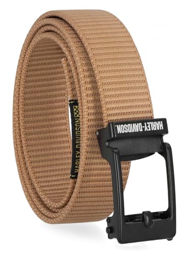 Harley-Davidson Men's Matte Black H-D Ratchet Buckle Nylon Belt – Cashew2