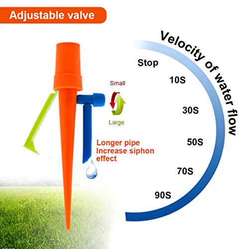 【2020 NEW】 Plant Self Watering Spikes System Non-stop Water, Automatic Irrigation Plant Waterer with Slow Release Control Valve Switch, Adjustable Water Volume Drip System for Outdoor Indoor Plants - Thumbnail 4