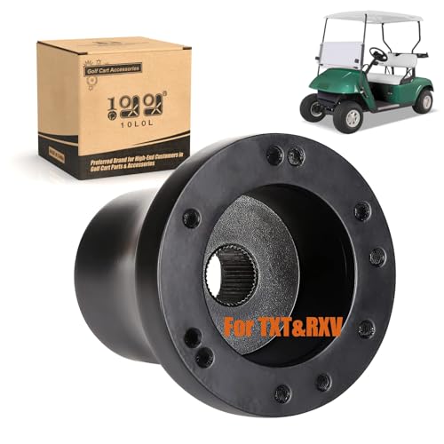 10L0L Golf Cart Steering Wheel Adapter Fits for EZGO TXT/RXV Valor/Marathon/Medalist/Shuttle 5-6 Holes Steering Wheel - Black