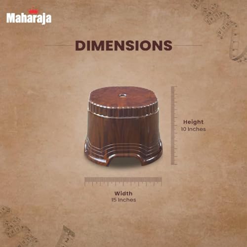 Image of MAHARAJA Neo Plastic Sitting Stool for Indoor Or Outdoor | Kitchen & Living Room (Teakwood, Pack of 4 (10 inch))