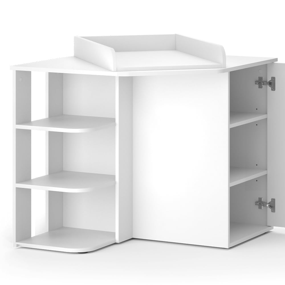 Vicco Fasciatoio Kristian Bianco 85 x 77.3 cm porta e vani aperti convertibile in cassettiera