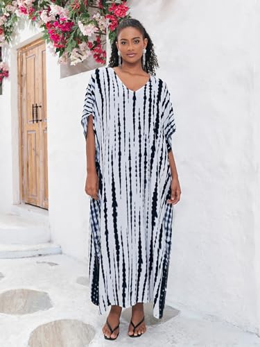 Image of Kaftan Dresses for Women Plus Size Bathing Suit Cover up Caftan Maxi Beach Dresses