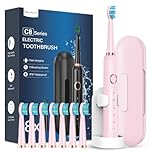 Sonic Electric Toothbrush for Adults and Kids - Sonic Toothbrushes with 8 Tooth Brush Replacement Head and 5 Brushing Modes, 120 Days of Use with 3-Hour Fast Charge, 2 Minute Smart Timer
