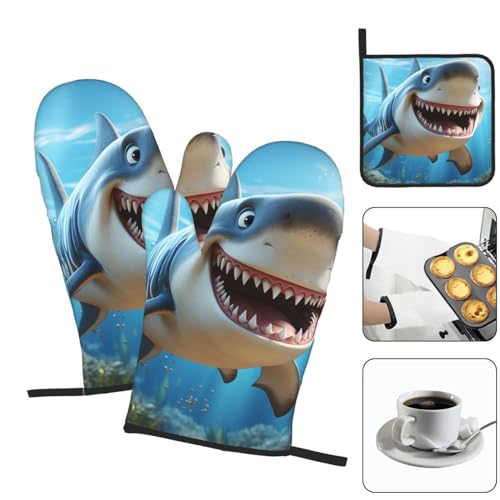 Maniques requin imperméables pour ne plus se brûler avec les plats du four - 4