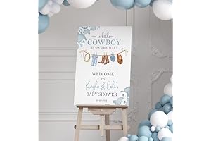 Personalized Little Cowboy Baby Shower Welcome Sign