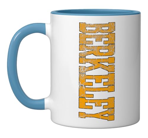 Taza clásica de cerámica Berkeley vintage azul/blanco 11 oz miniatura 1
