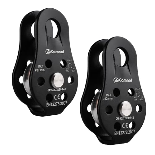 YAPJEB マイクロプーリー 26kN シングルプーリー クライミング プーリー 固定型 ローププーリー 滑車 アーボリスト 登山 レスキュー 運搬 リギング (ブラック - 2個)の商品画像（Amazon）