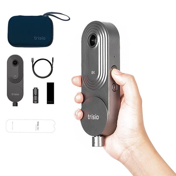 BolingTrisio Lite 2 360 Camera Panorama VR HD Virtual Tour Camera HDR 8K 32MP High Resolution With 8GB EMMC High-speed Storage and 200 Minutes Battery Life for Photographers and Real Estate Agents