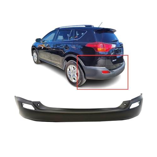 Image of FitParts Compatible with Toyota RAV4 2013-2015 Rear Bumper Cover | Textured, Without Parking Sensor Holes, Without Tow Hook Hole, OEM 521500R110, TO1100306