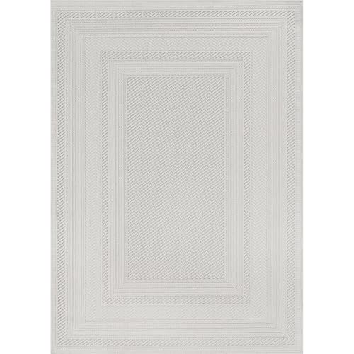 Micro Loop Indoor Rug White 6x9 Boho Geometric Neutral Area Rugs for Living Room Soft Luxury Modern Low and High Pile Durable Stain Resistant Non-Shedding Indoor Area Carpet 6 x 9