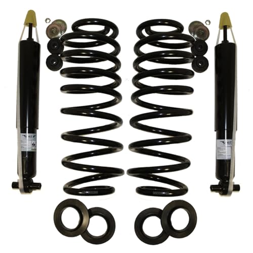 Rear Air Suspension to Passive Gas Shocks Absorbers with Coil Springs Conversion Kit Replacement for 2003-2011 Lincoln Town Car (Pair)