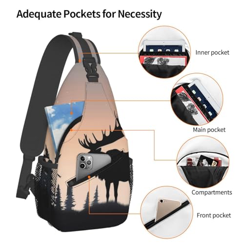 Mochila cruzada de pecho para senderismo unisex miniatura 4