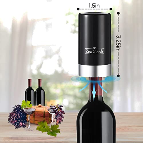 Zongoods Wine Gift Set, Includes Stainless Steel Electric Wine Bottle Opener, Electric Wine Aerator, Vacuum Wine Bottle Stopper & Foil Cutter With Wooden Box #TOP3