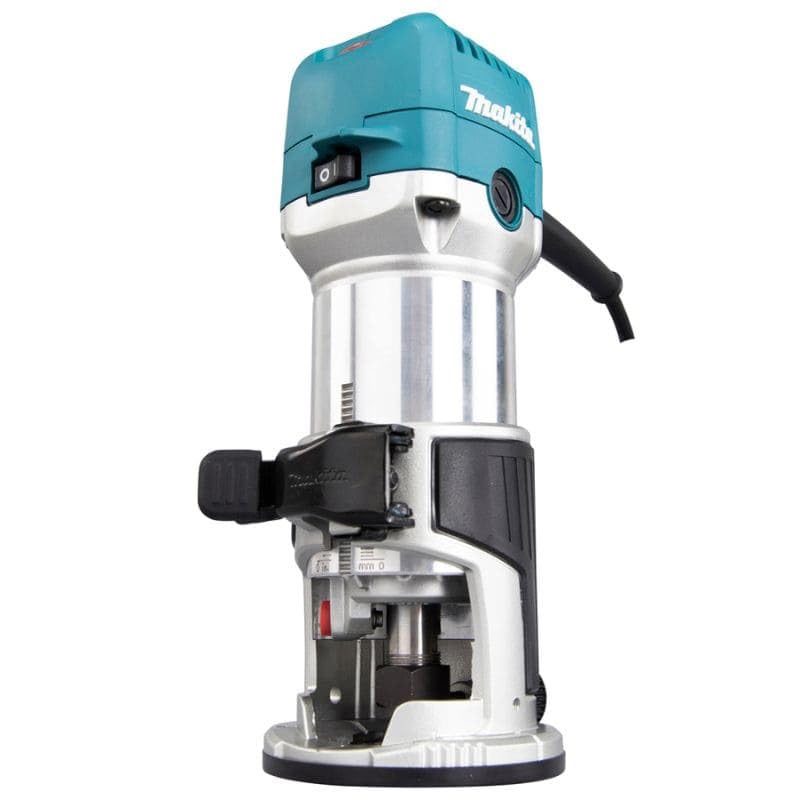 Makita RT0702CJ - Fresa y fresadora superior (710 W, aluminio, base de inmersión, pinza Ø 8 o 6 mm) en maletín Makpac