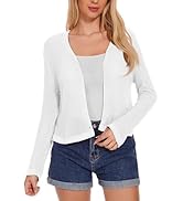Women's Summer Lightweight V Neck Crochet Button Down Long Sleeve Cardigan Sweater