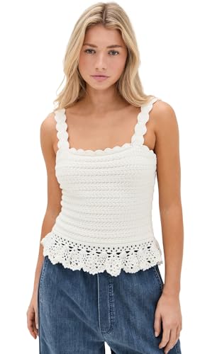 Rails Women's Estefania Crochet Top, White, L