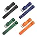Narako Black Silicone Rubber Curved Line Watch Band 20mm 22mm Replacement Divers Model Sport Watch Strap (22mm, Black)