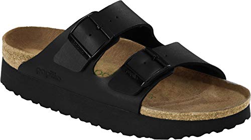 Birkenstock Arizona Papillio Black Vegan Platform Sandals 41 EU Negro