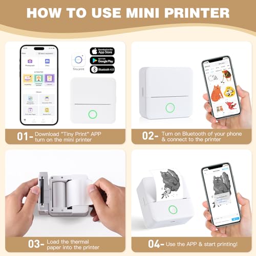 cudinham Mini Sticker Printer, X6 Print Pod with 10 Rolls Thermal Paper by cudinham - Image 6