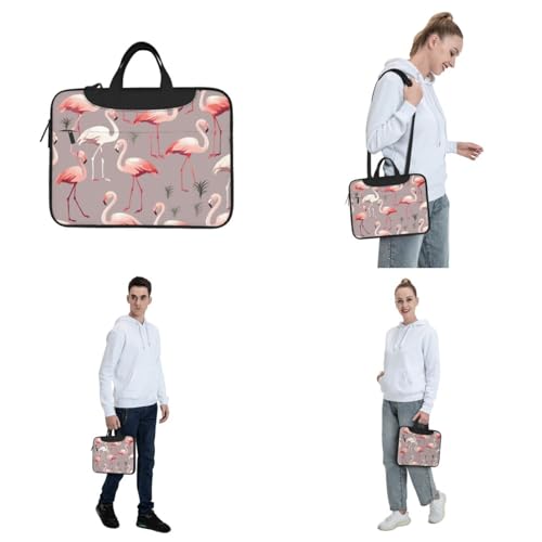Bolsa Tote para Laptop con diseño de flamencos rosados miniatura 7