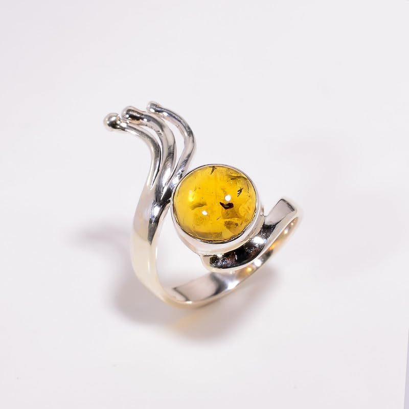 Bague fiançailles ambre baltique en argent : le cadeau de promesse bohème idéal pour elle