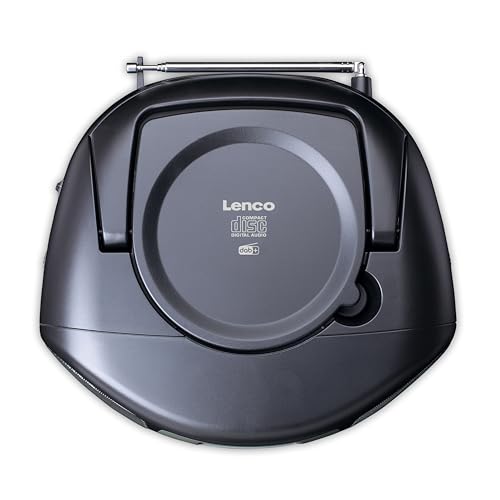 Lenco SCD-860 - Radio Cd Portatile - Radio Dab+ E Fm - Bluetooth - Lettore Cd Toploader - Display 2,4 Tft - Due Sveglie - 2 X 2 Watt Rms - 5 Tasti Di Memoria - Nero - 6