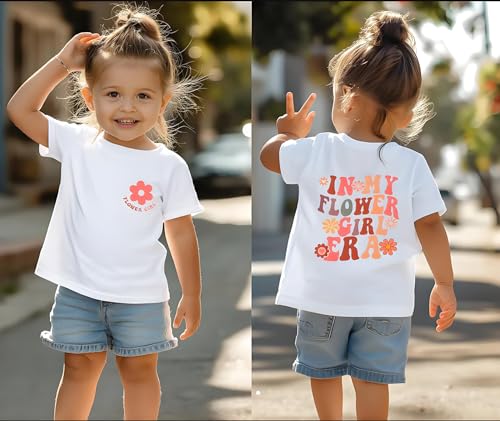 in My Flower Girl Era Toddler Shirt Baby Girls Wedding T-Shirt Top Letter Short Sleeve Bridal Party Tees2